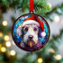 Bedlington Terrier in Santa Hat Suncatcher Decoration